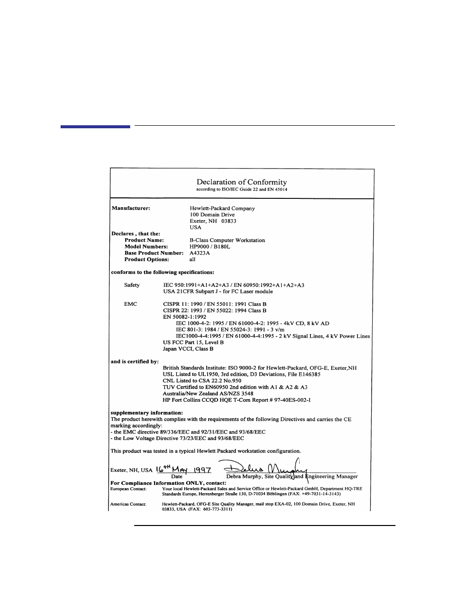 Declaration of conformity 2 | HP B180L User Manual | Page 108 / 256