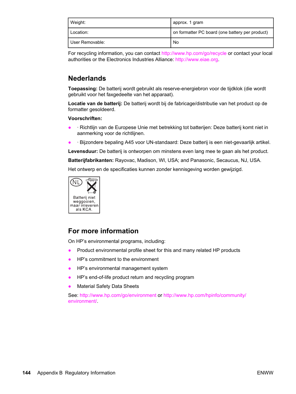 Nederlands, For more information, Nederlands for more information | HP 3030 User Manual | Page 154 / 182