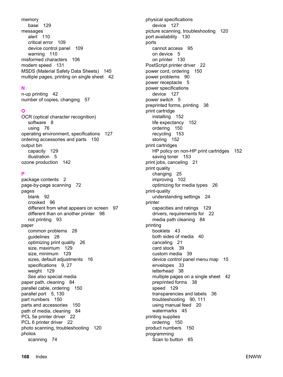 HP 3030 User Manual | Page 178 / 182