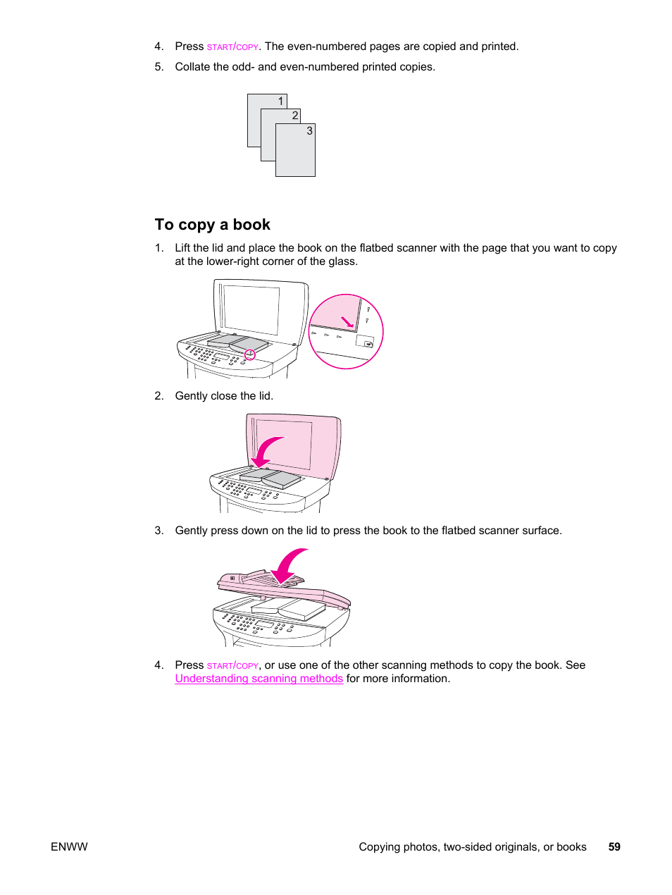 To copy a book | HP 3030 User Manual | Page 69 / 182