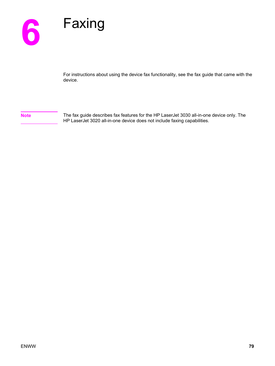 Faxing, Cleaning and maintenance, 6 faxing | HP 3030 User Manual | Page 89 / 182