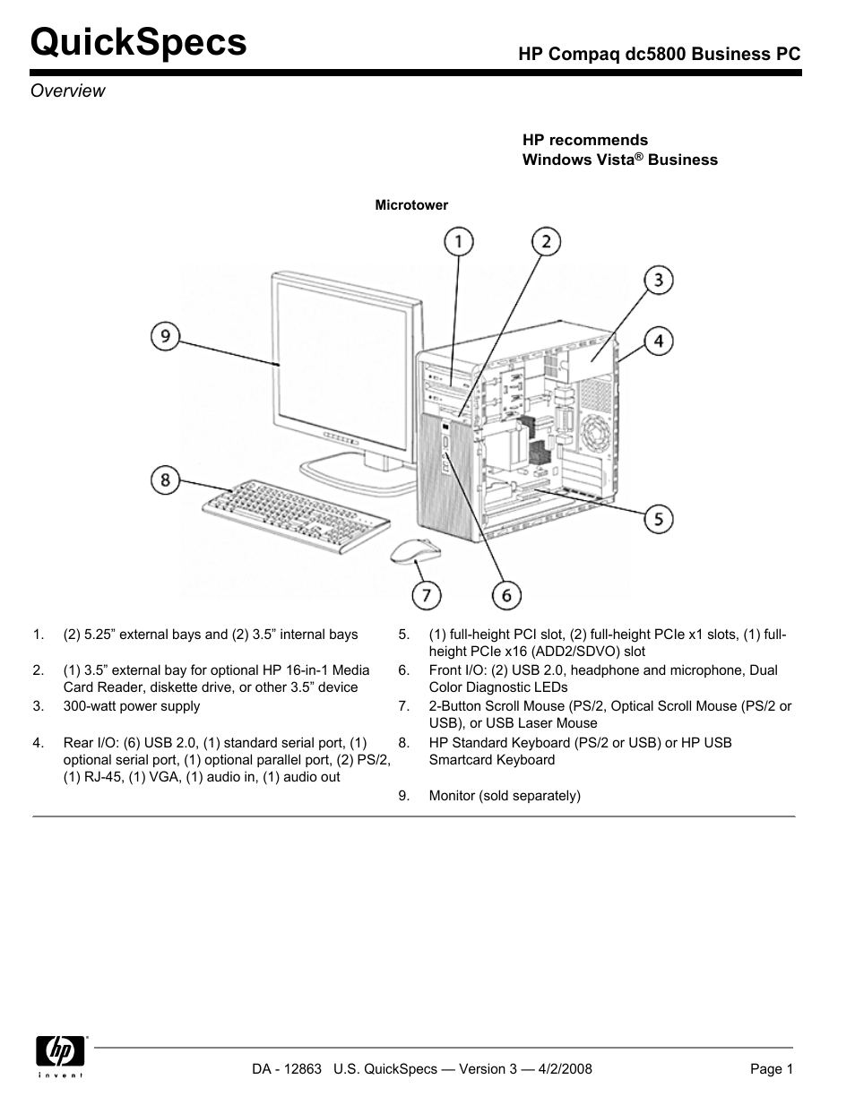 HP DC5800 User Manual | 44 pages