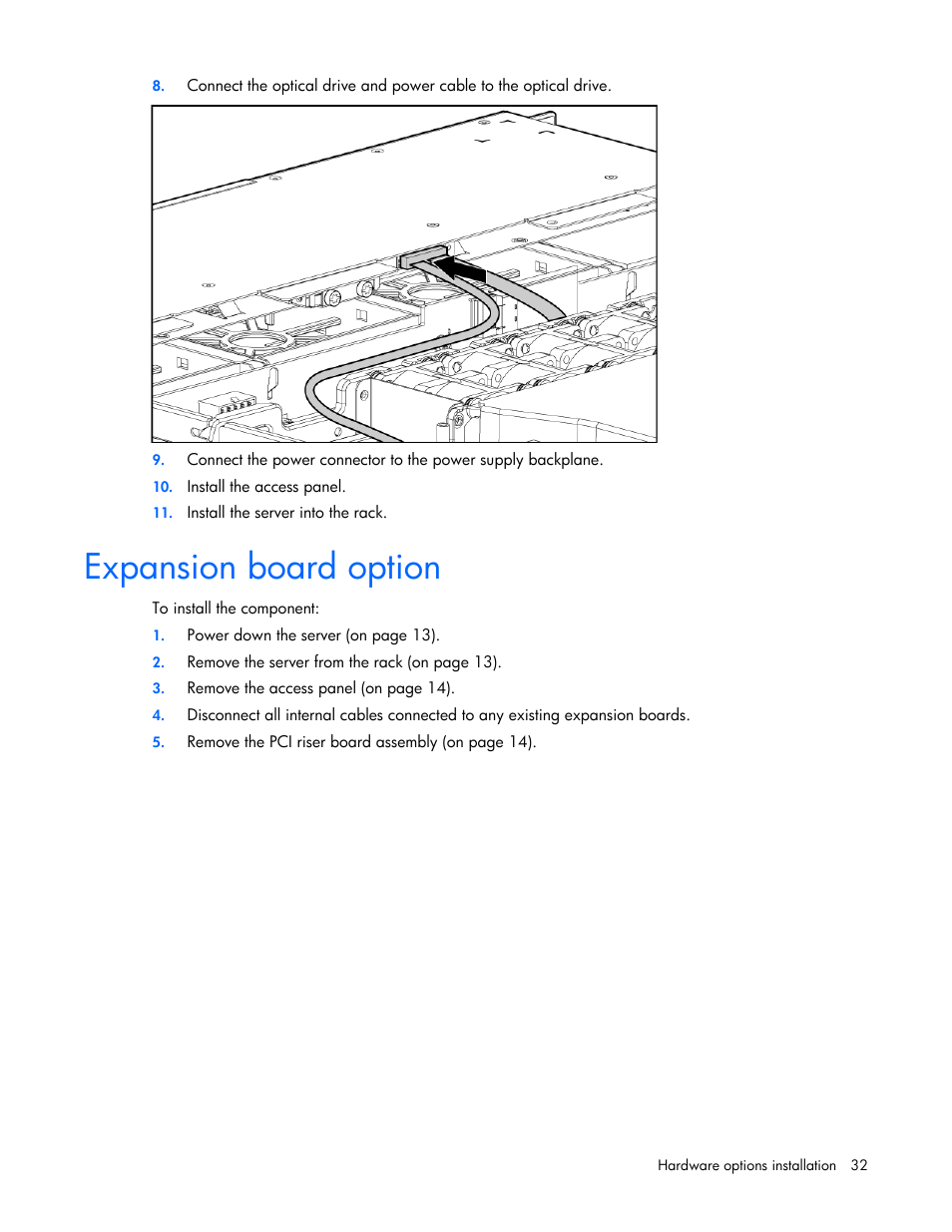 Expansion board option | HP ProLiant DL100 Series Server DL100 Series User Manual | Page 32 / 109