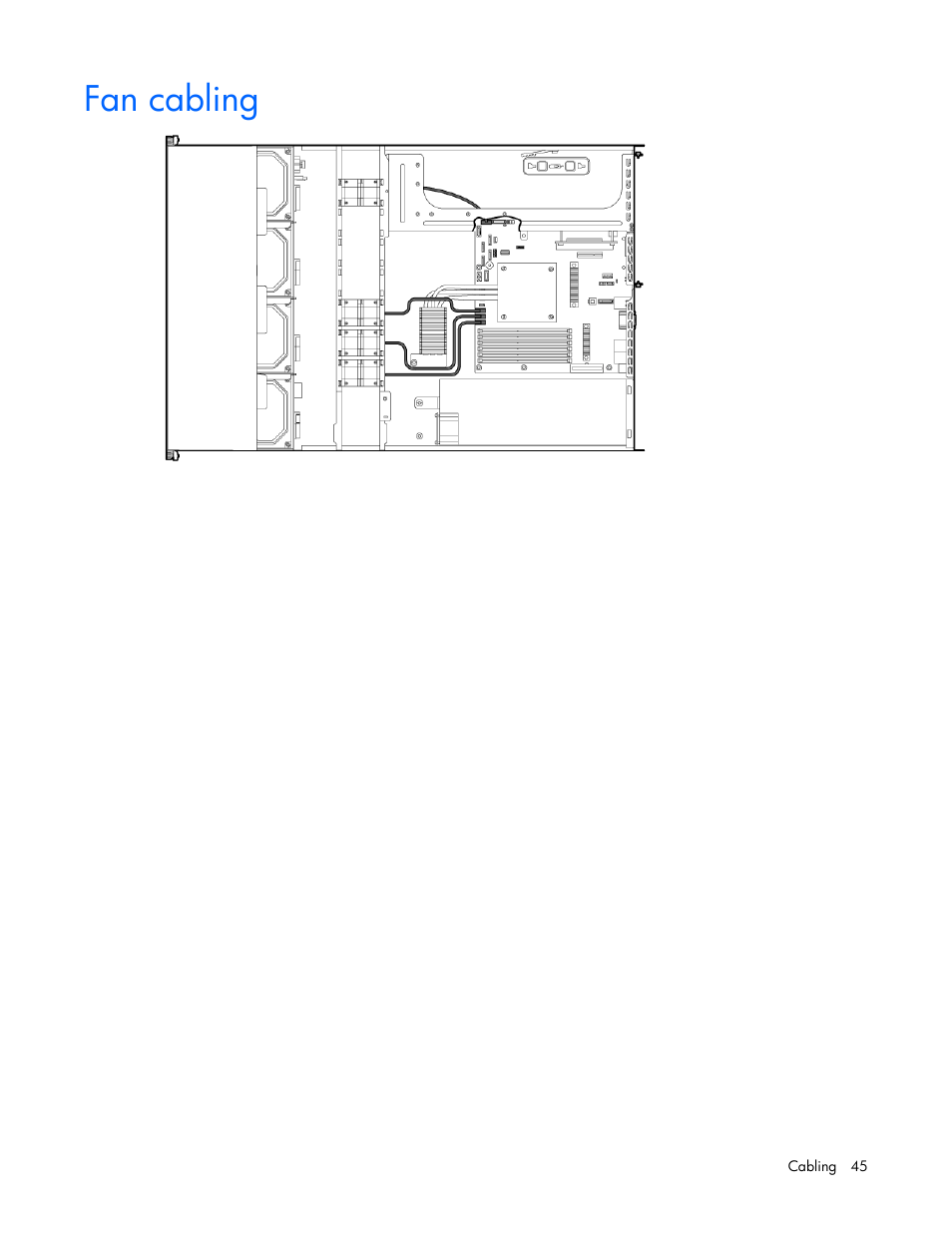 Fan cabling | HP ProLiant DL100 Series Server DL100 Series User Manual | Page 45 / 109