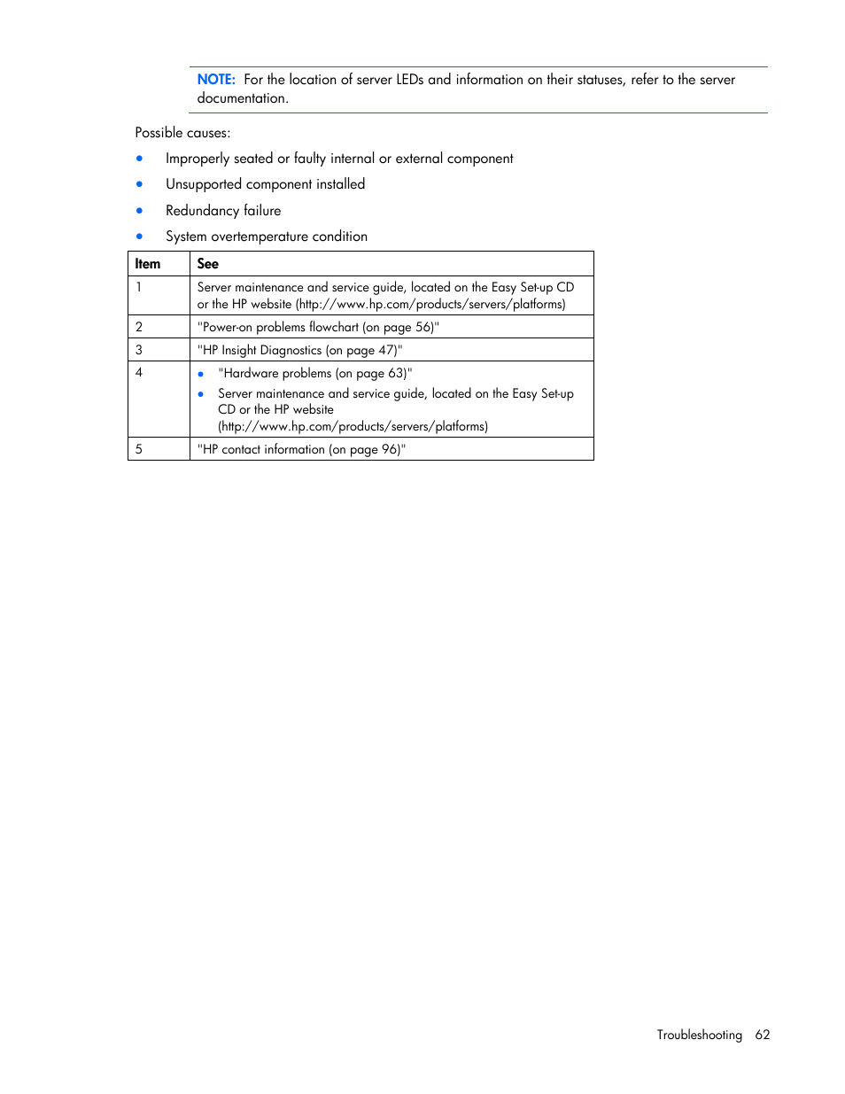 HP ProLiant DL100 Series Server DL100 Series User Manual | Page 62 / 109