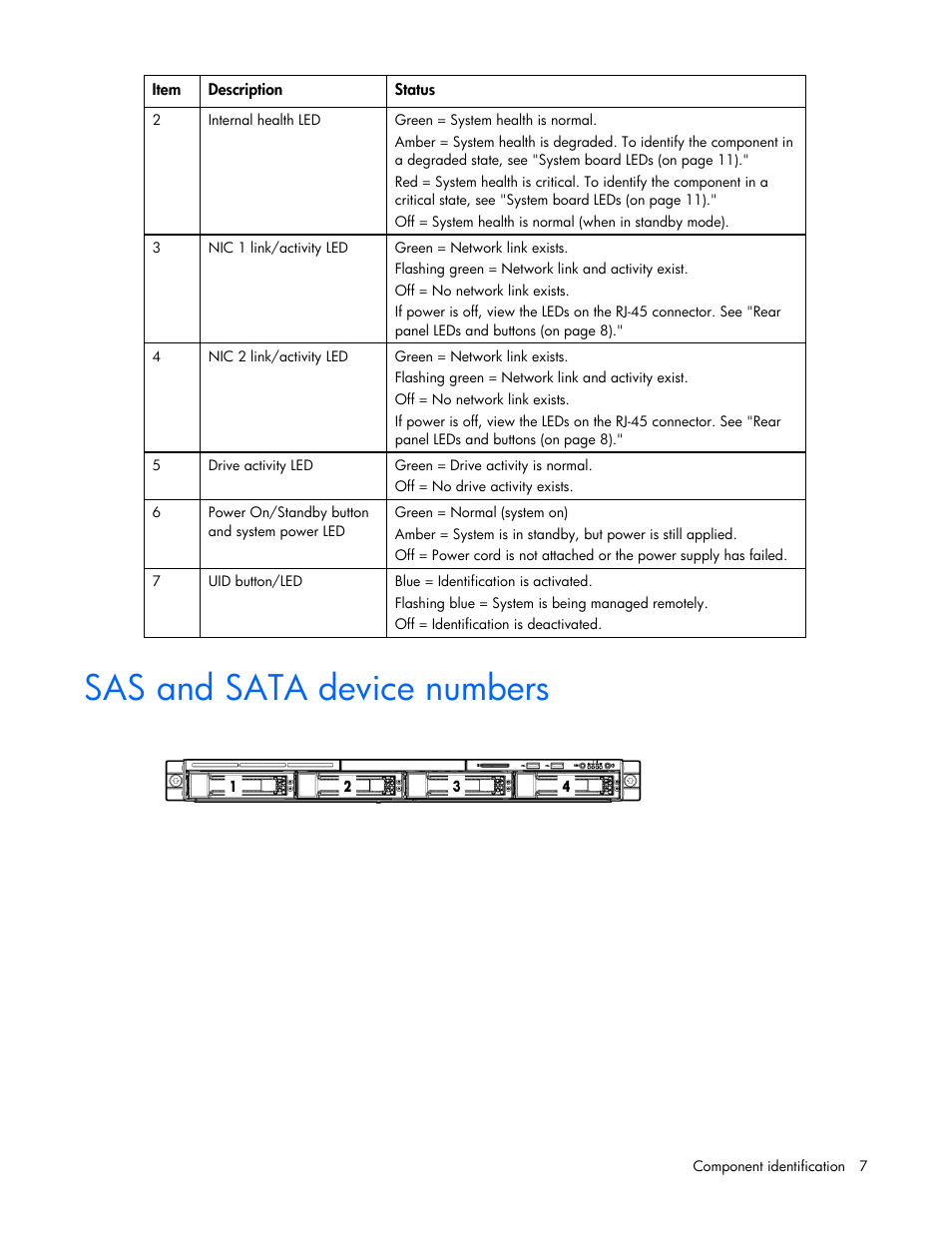 Sas and sata device numbers | HP ProLiant DL100 Series Server DL100 Series User Manual | Page 7 / 109
