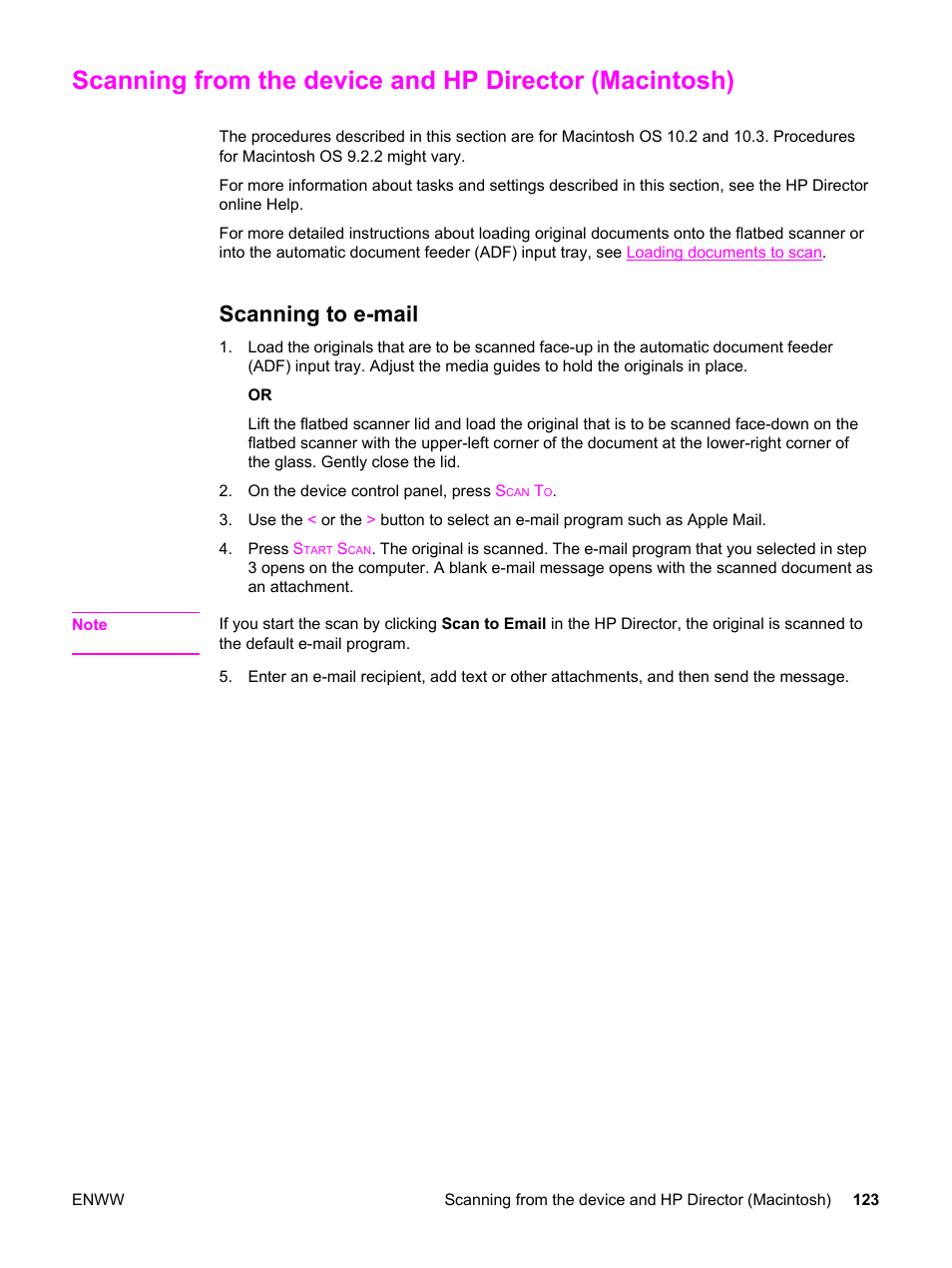 Scanning to e-mail, Computer desktop. see | HP 2830 User Manual | Page 139 / 334