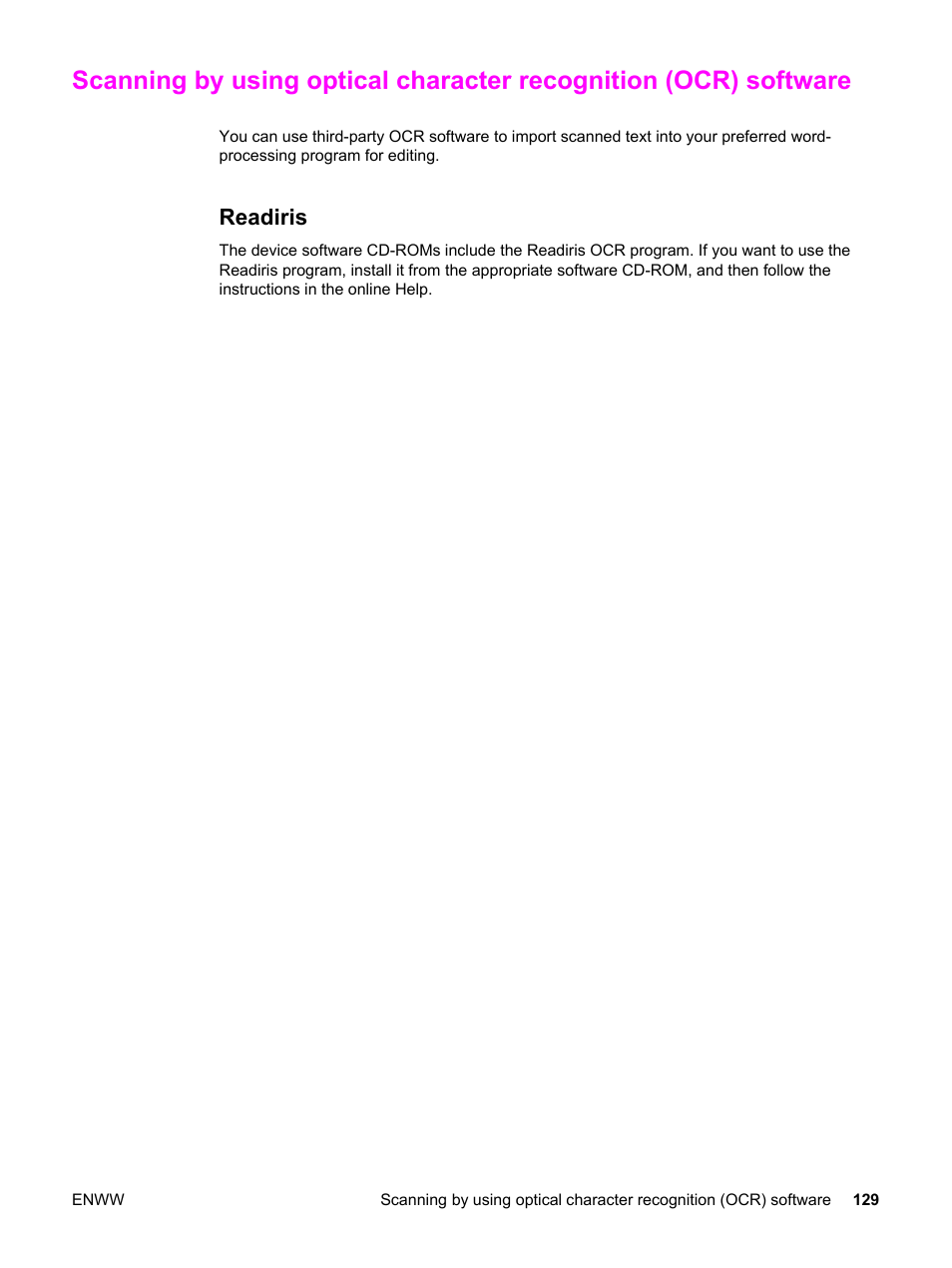 Readiris | HP 2830 User Manual | Page 145 / 334