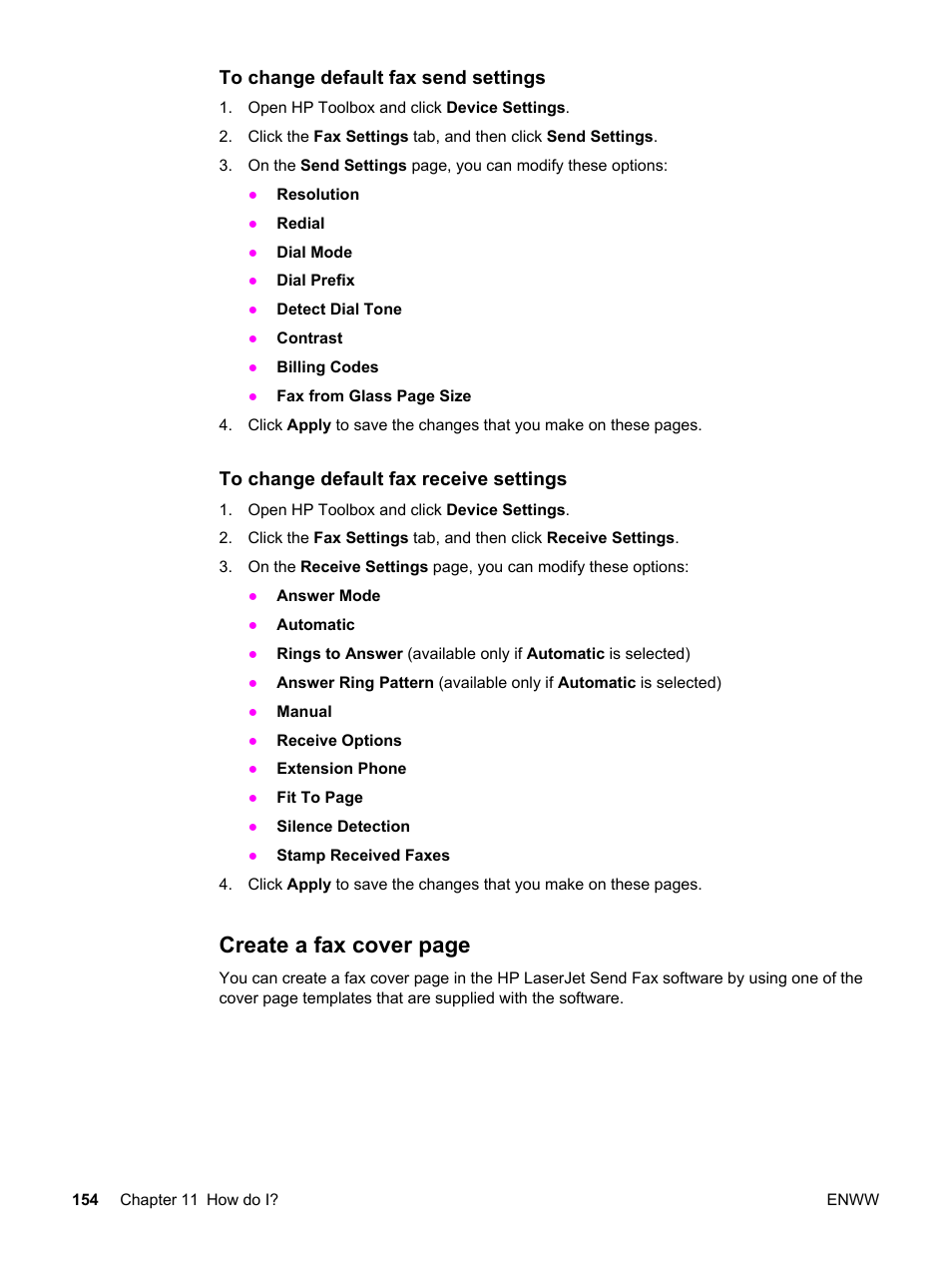 Create a fax cover page | HP 2830 User Manual | Page 170 / 334