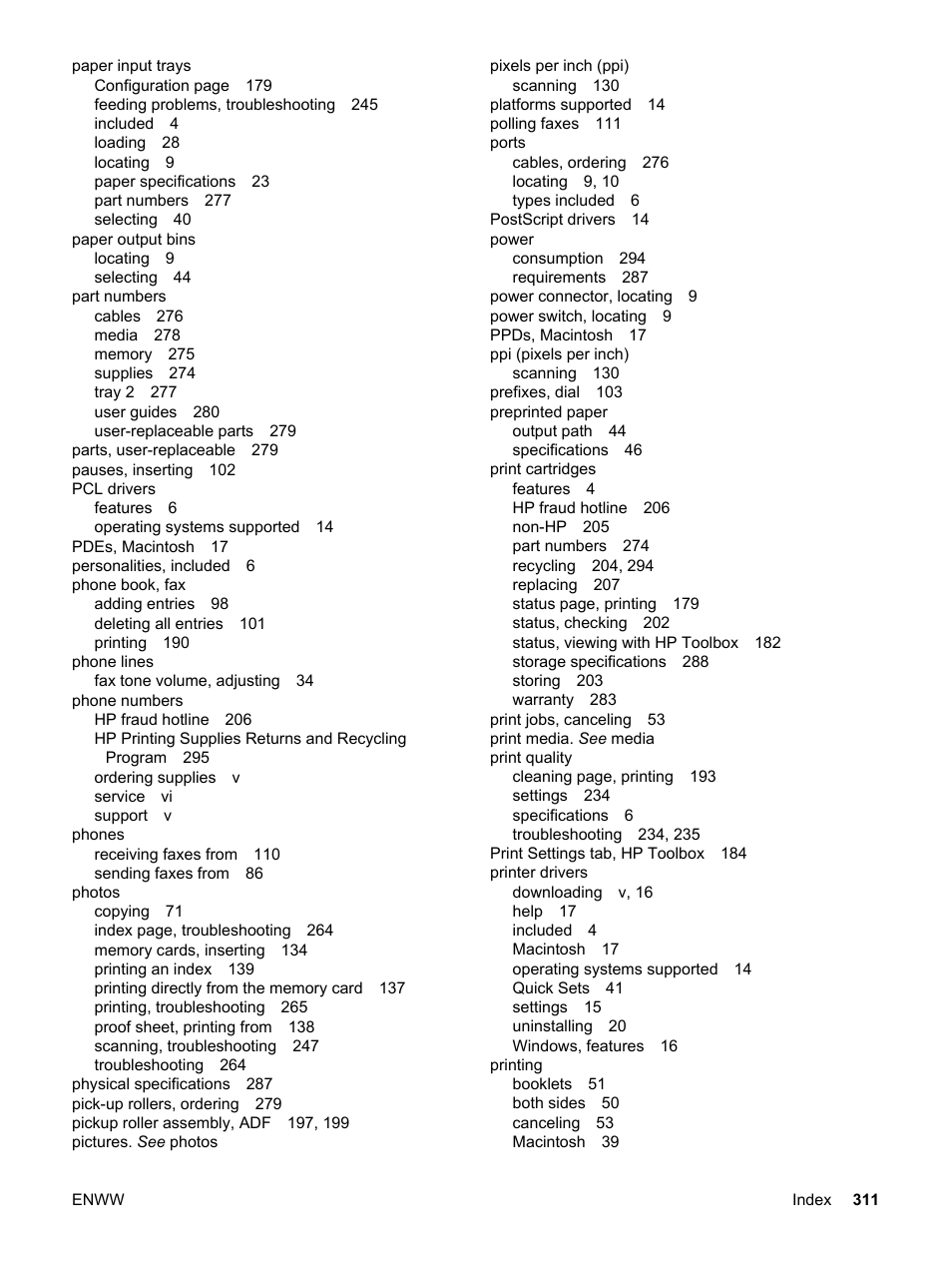 HP 2830 User Manual | Page 327 / 334