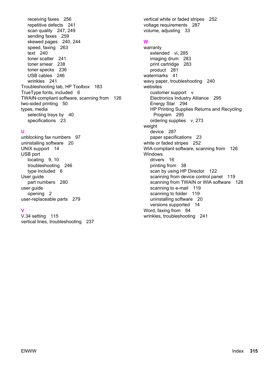 HP 2830 User Manual | Page 331 / 334