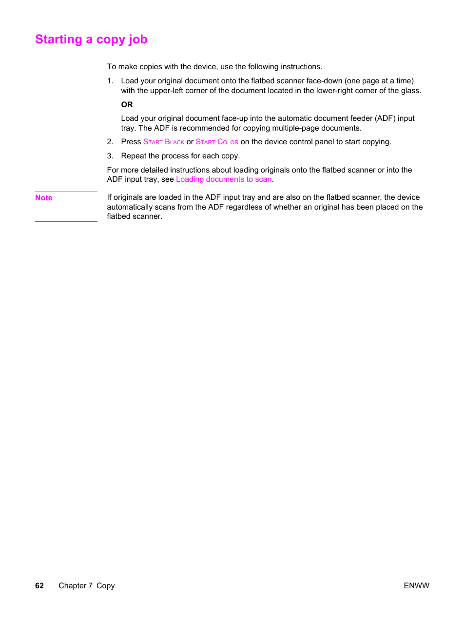 Starting a copy job | HP 2830 User Manual | Page 78 / 334