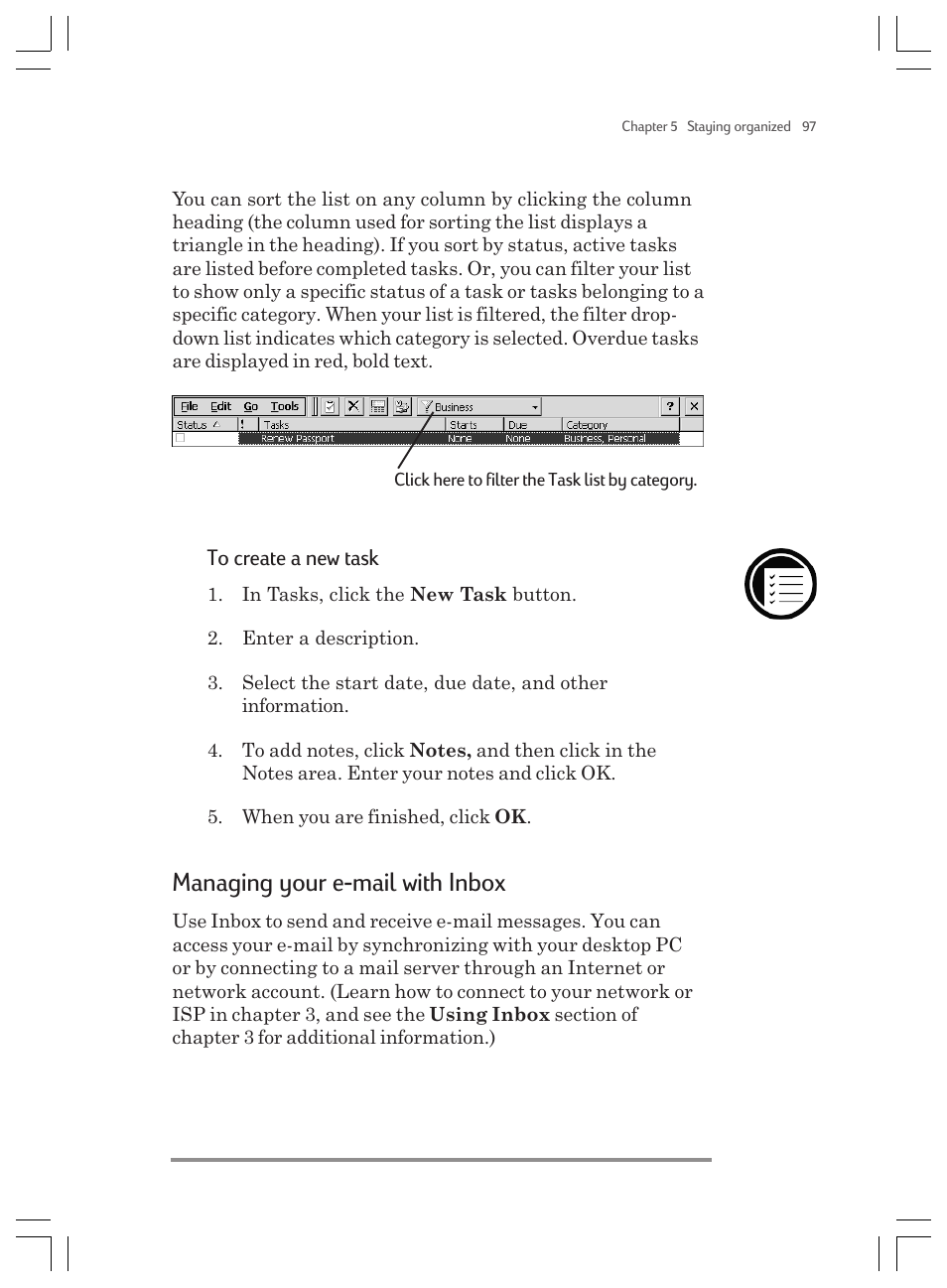 Managing your e-mail with inbox | HP Jornada 820 User Manual | Page 101 / 178