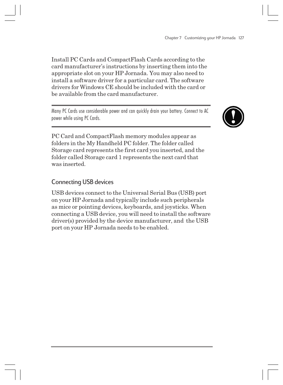 Connecting usb devices | HP Jornada 820 User Manual | Page 131 / 178