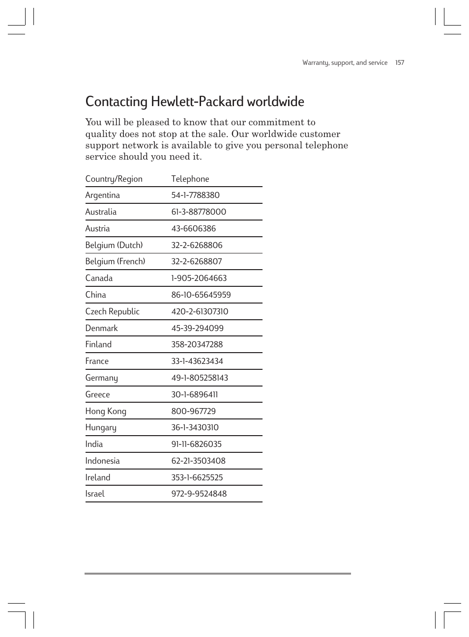 Contacting hewlett-packard worldwide | HP Jornada 820 User Manual | Page 161 / 178