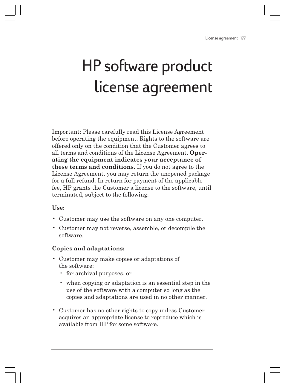 Hp software product license agreement | HP Jornada 820 User Manual | Page 173 / 178