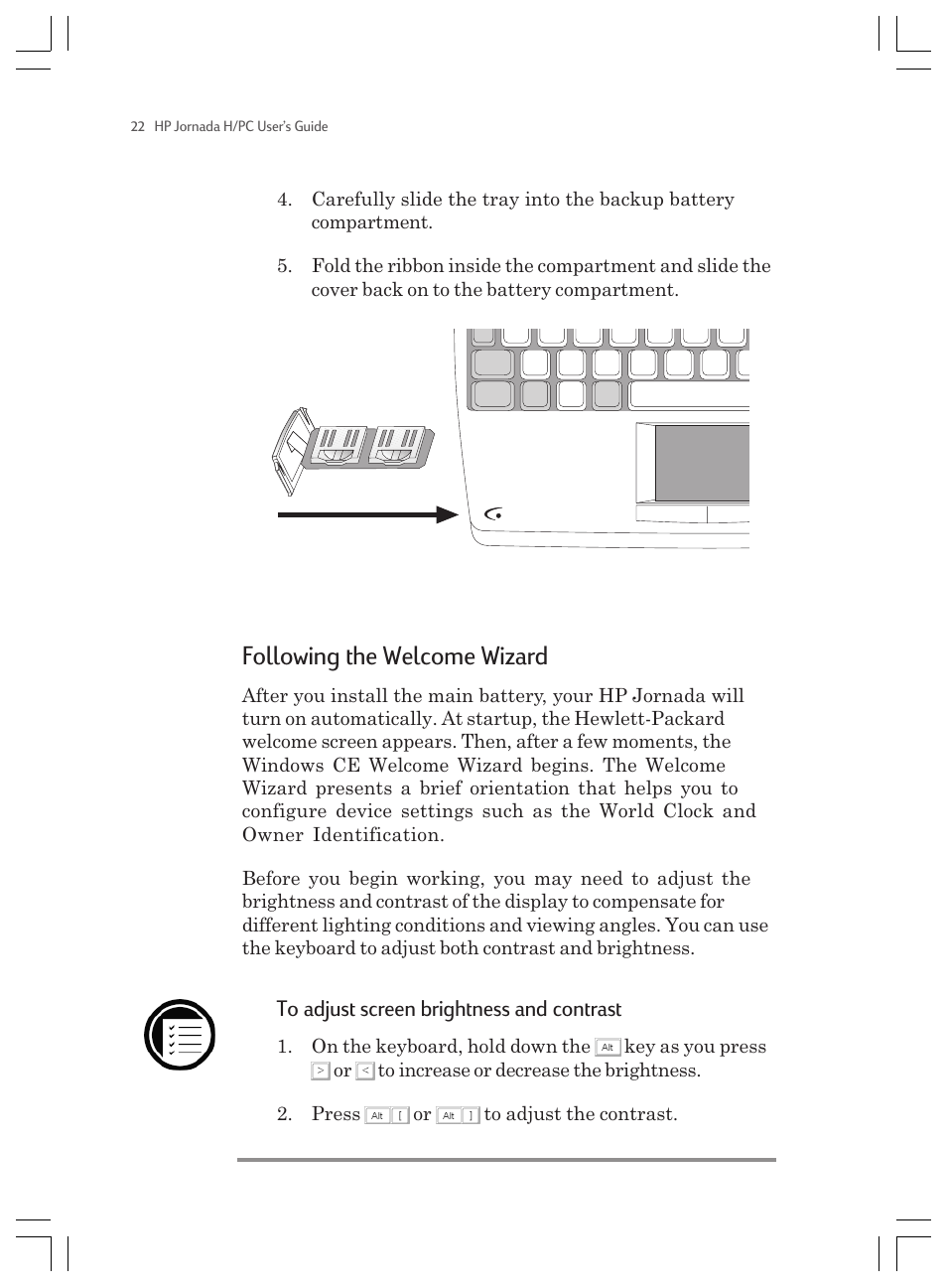 Following the welcome wizard | HP Jornada 820 User Manual | Page 26 / 178