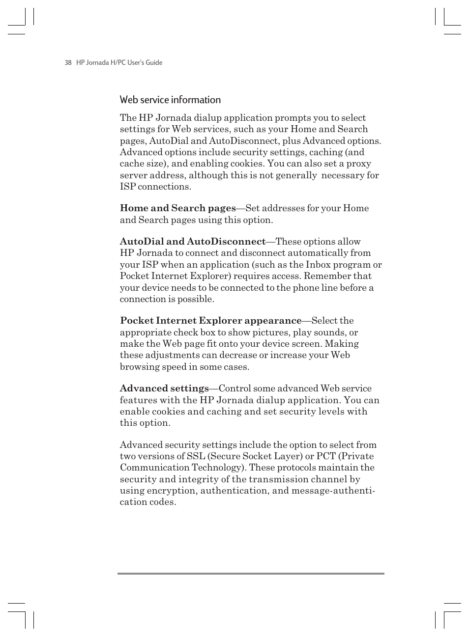 Web service information | HP Jornada 820 User Manual | Page 42 / 178