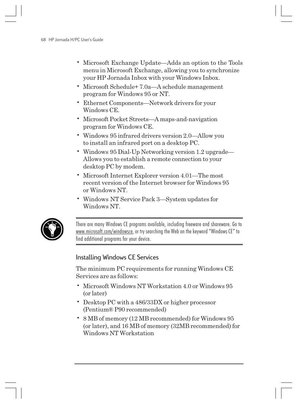 Installing windows ce services | HP Jornada 820 User Manual | Page 72 / 178