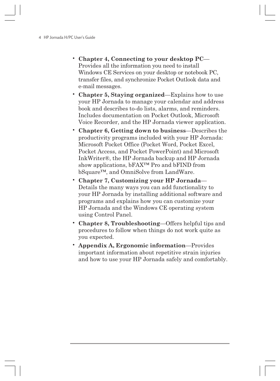 HP Jornada 820 User Manual | Page 8 / 178