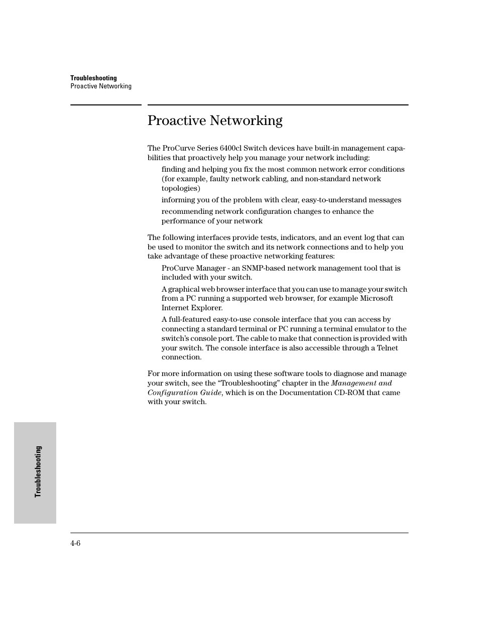 Proactive networking, Proactive networking -6 | HP 6400CL User Manual | Page 54 / 84