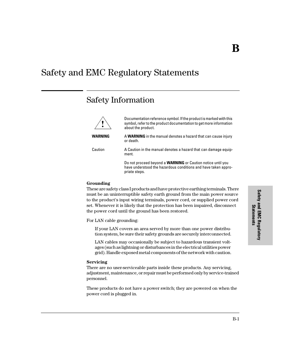 Safety and emc regulatory statements, Safety information | HP 6400CL User Manual | Page 63 / 84