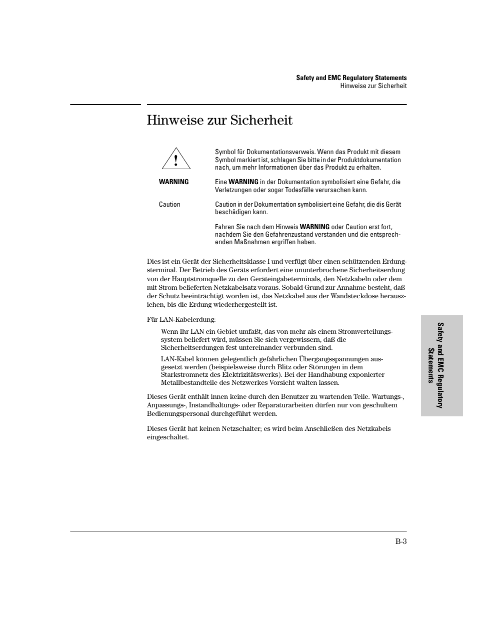 Hinweise zur sicherheit | HP 6400CL User Manual | Page 65 / 84