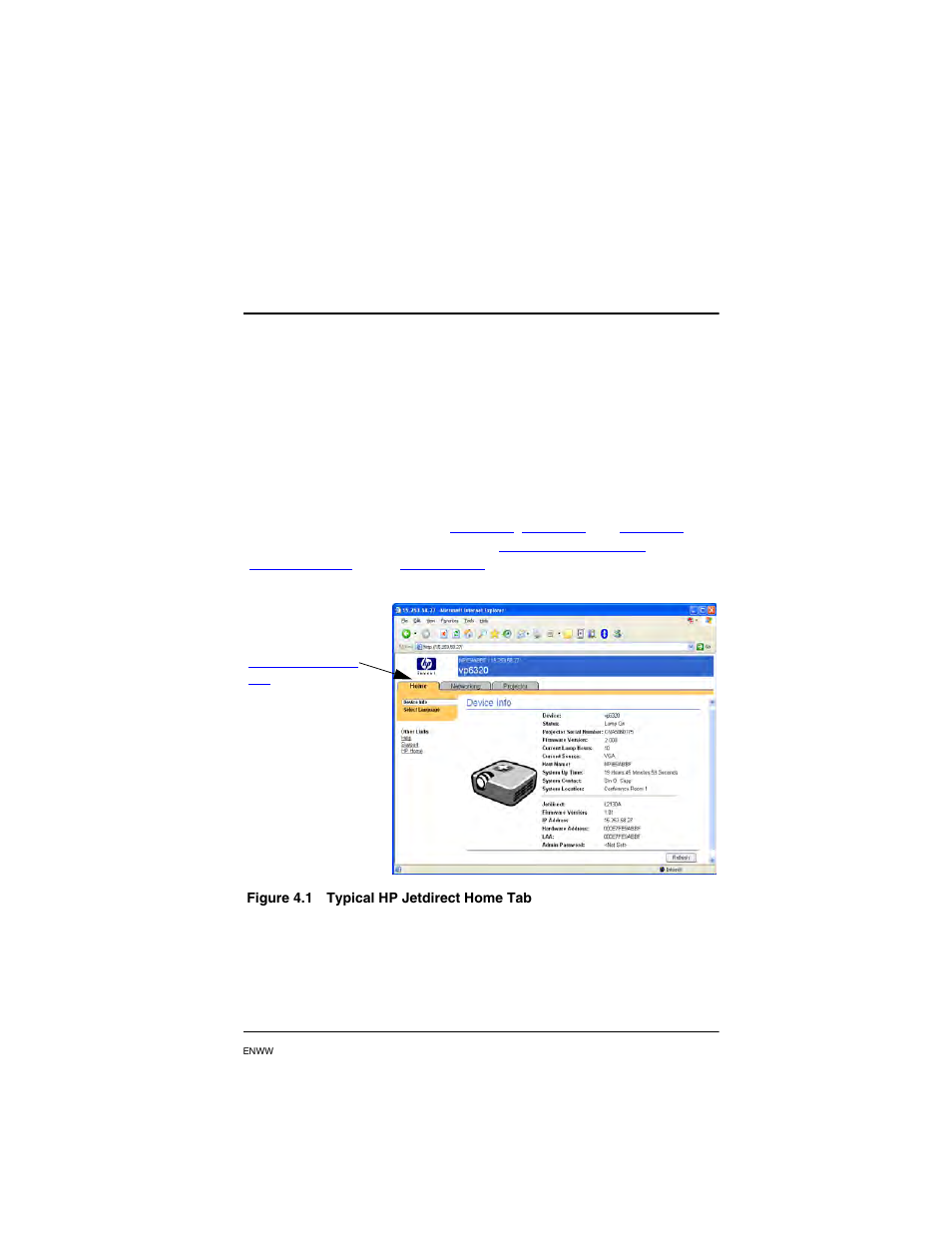 Using the embedded web server, Introduction, Chapter 4 | Using the embedded web server introduction | HP PN1050 User Manual | Page 45 / 101