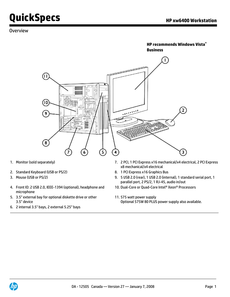 HP XW6400X User Manual | 90 pages