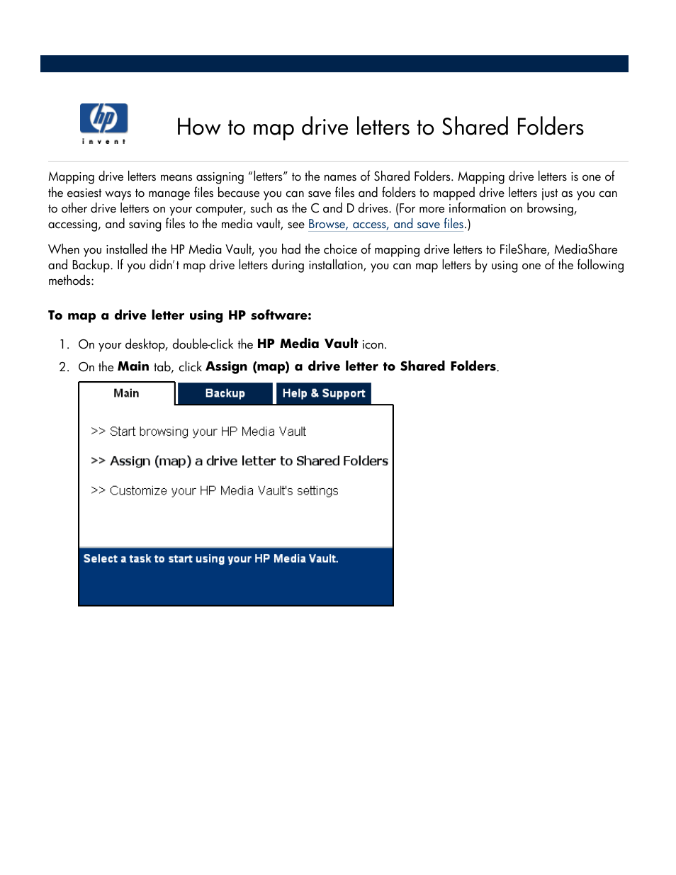 How to map drive letters to shared folders | HP Media Vault User Manual | Page 11 / 142