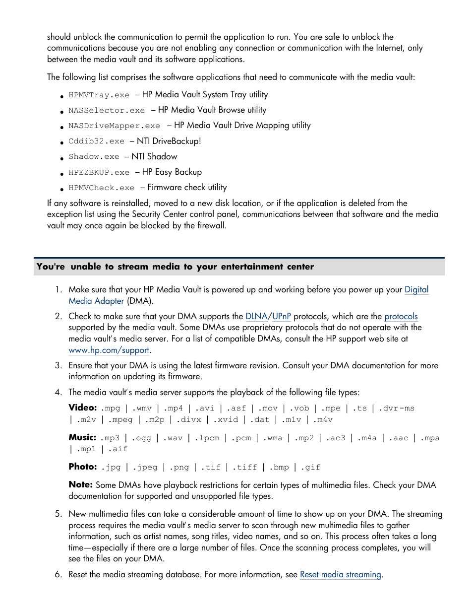 HP Media Vault User Manual | Page 112 / 142