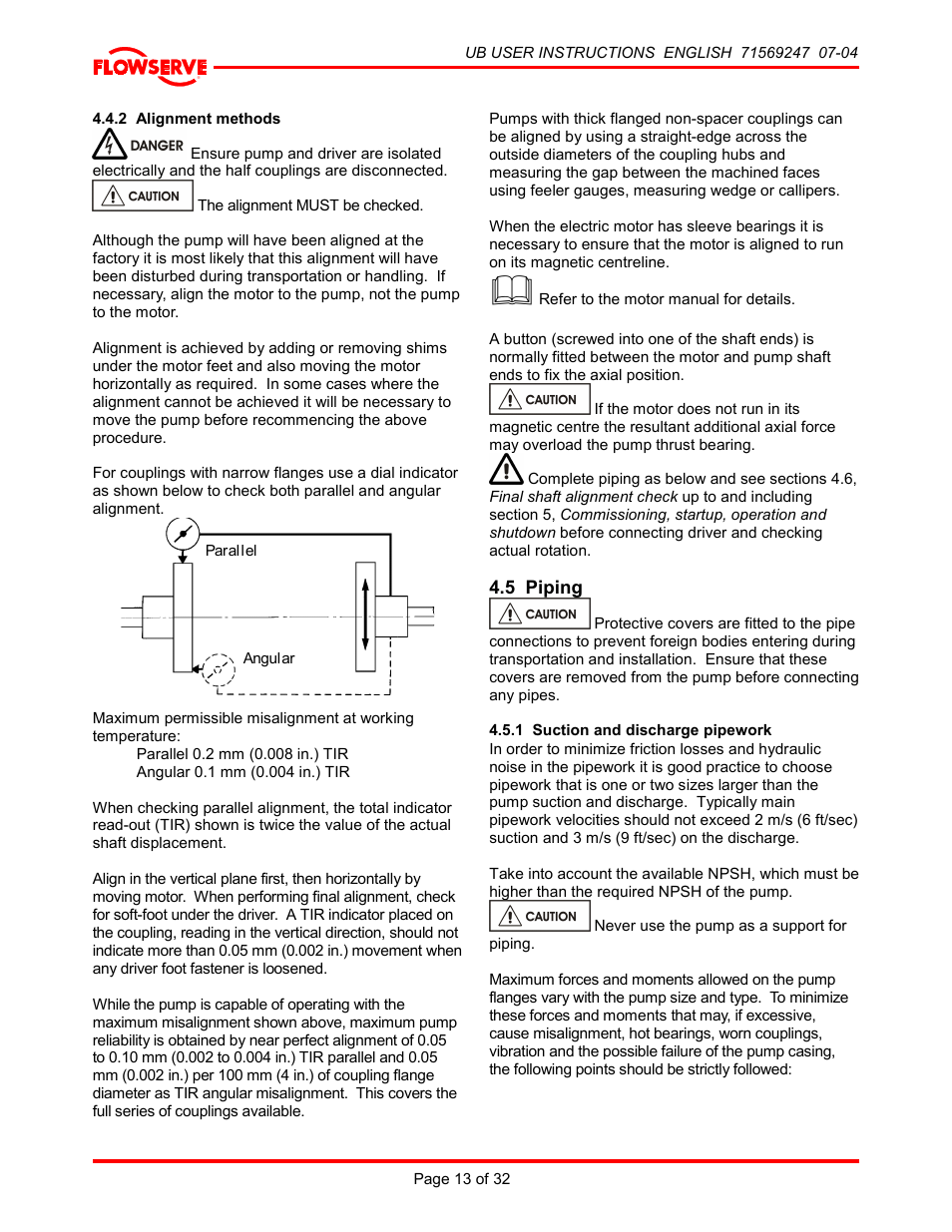 2 alignment methods, 5 piping | HP 8-UB-1 User Manual | Page 13 / 32