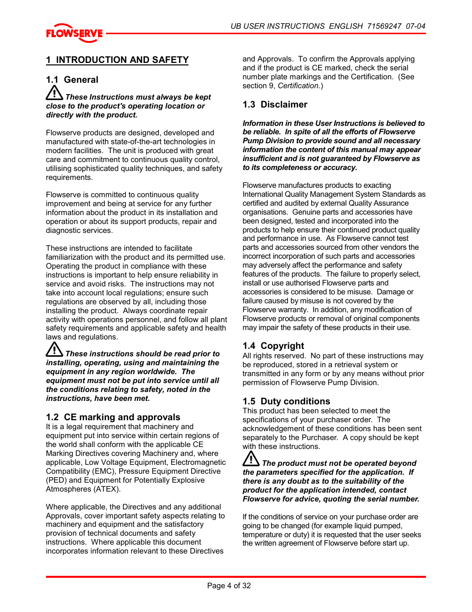 1 introduction and safety, 1 general, 2 ce marking and approvals | 3 disclaimer, 4 copyright, 5 duty conditions | HP 8-UB-1 User Manual | Page 4 / 32