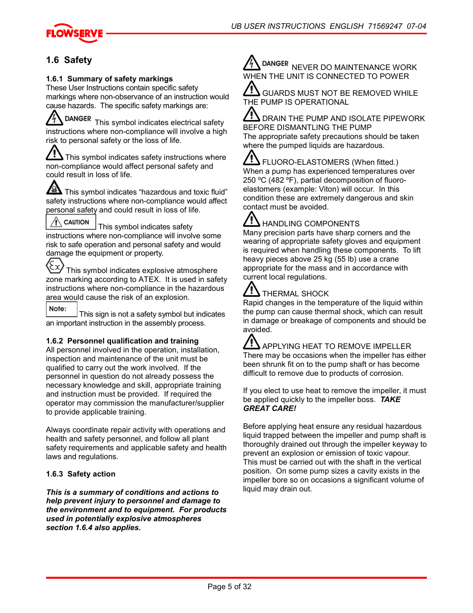 6 safety, 1 summary of safety markings, 2 personnel qualification and training | 3 safety action | HP 8-UB-1 User Manual | Page 5 / 32