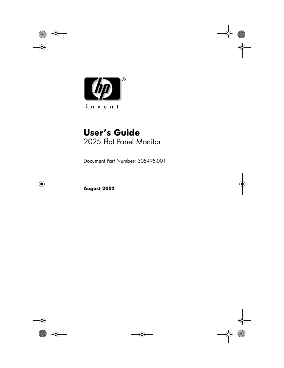 HP Compaq TFT 2025 User Manual | 36 pages