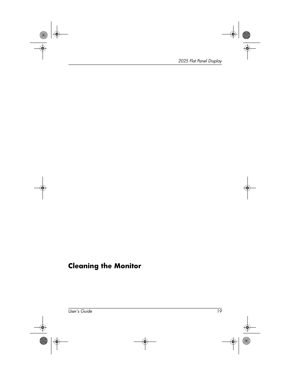 Cleaning the monitor, Cleaning the monitor –19 | HP Compaq TFT 2025 User Manual | Page 23 / 36