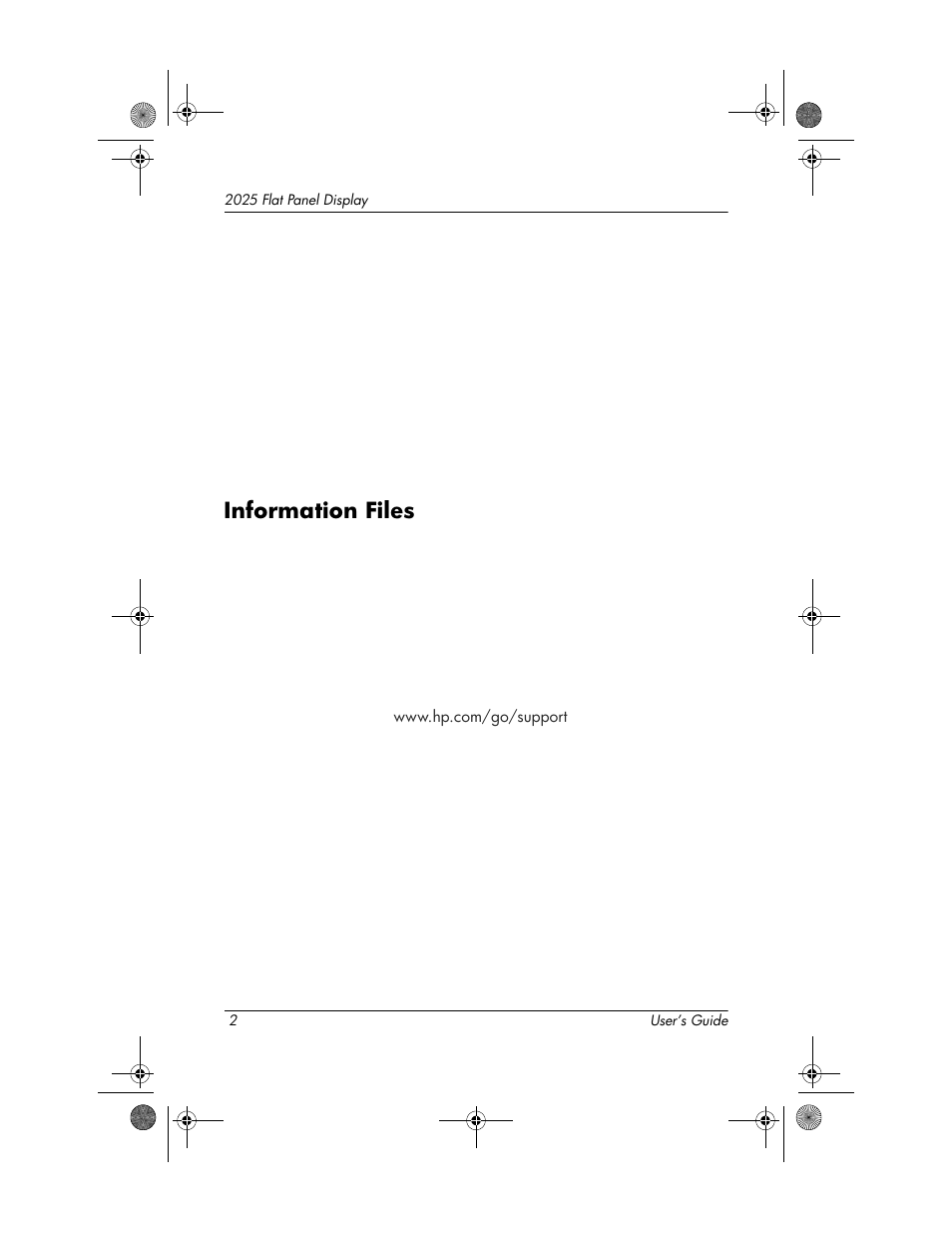 Information files, Information files –2 | HP Compaq TFT 2025 User Manual | Page 6 / 36