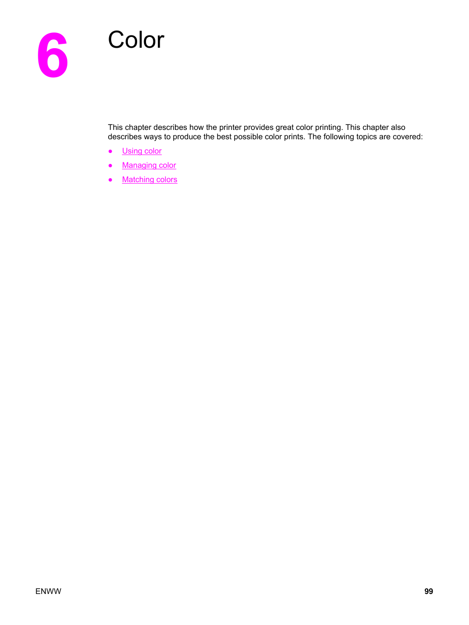 Color, 6 color | HP 3500 User Manual | Page 111 / 250