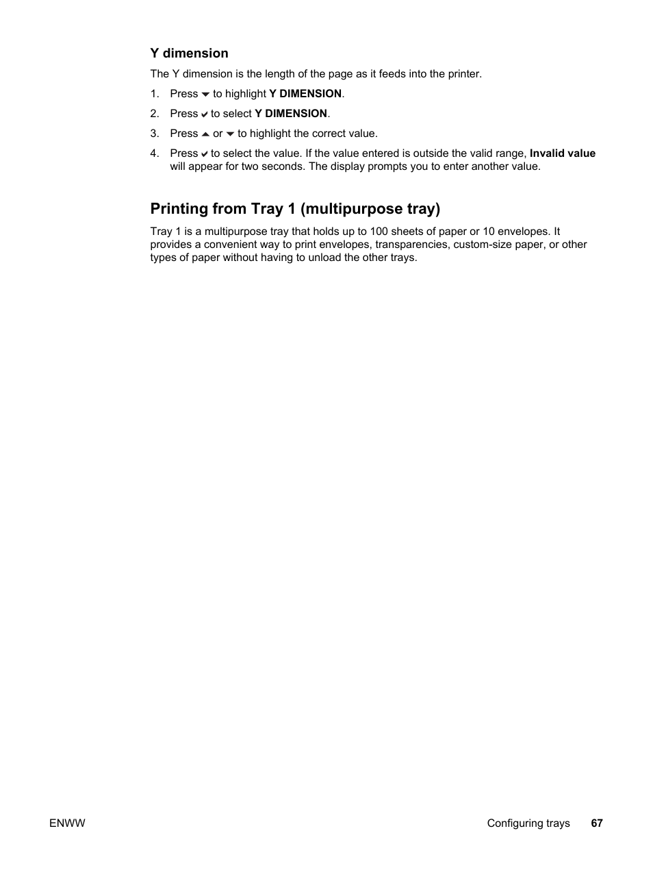 Printing from tray 1 (multipurpose tray) | HP 3500 User Manual | Page 79 / 250