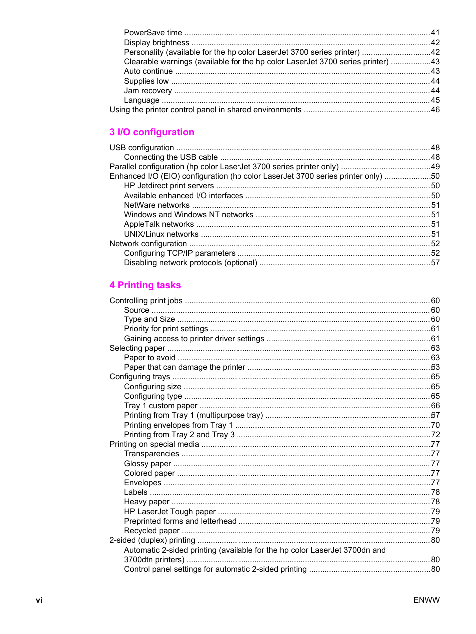 HP 3500 User Manual | Page 8 / 250