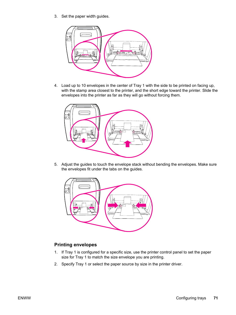 Printing envelopes | HP 3500 User Manual | Page 83 / 250