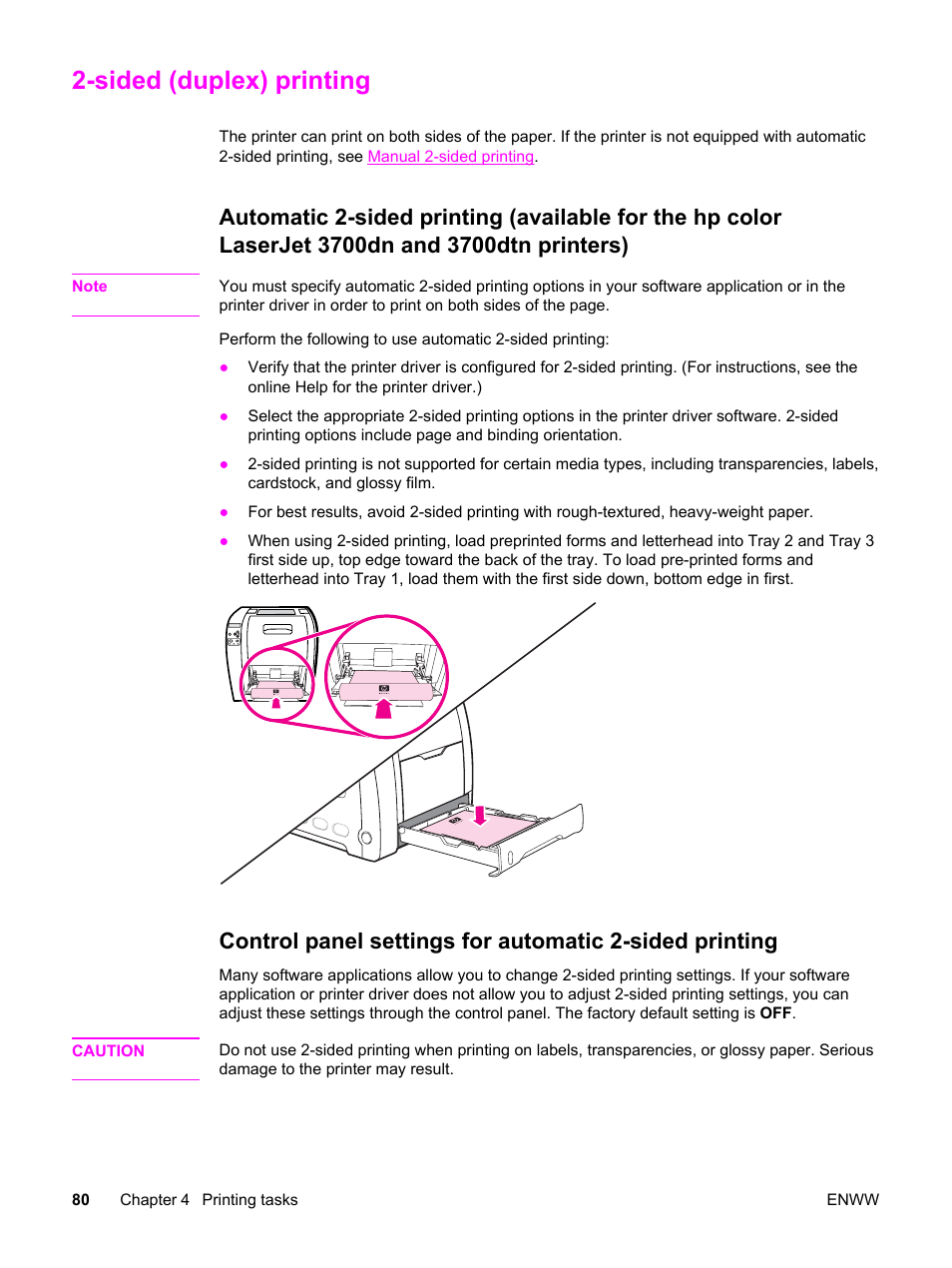 Sided (duplex) printing | HP 3500 User Manual | Page 92 / 250