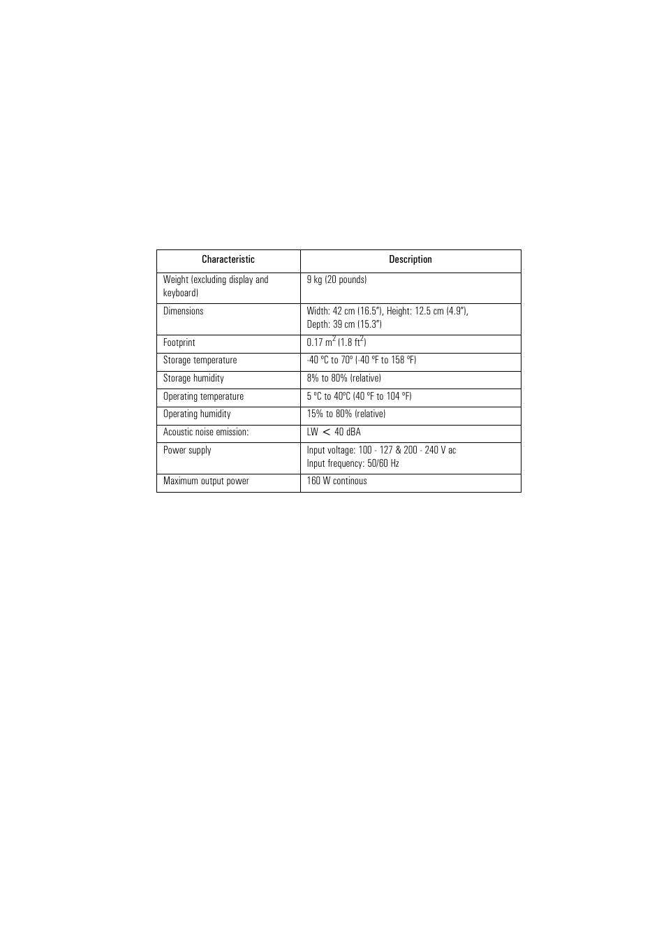 Your hp vectra pc physical characteristics | HP Vectra VL 5/xxx User Manual | Page 109 / 110