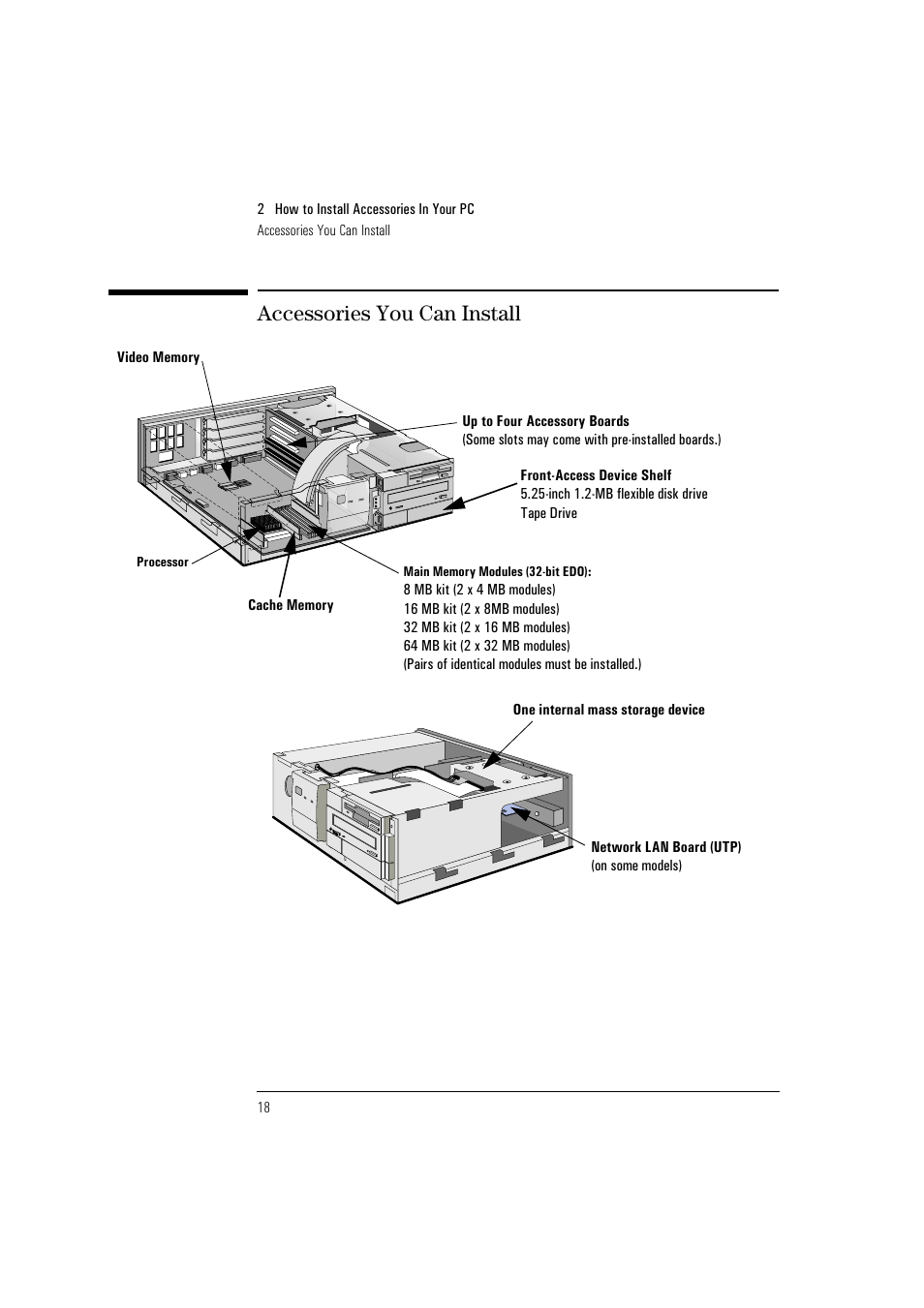 Accessories you can install | HP Vectra VL 5/xxx User Manual | Page 30 / 110
