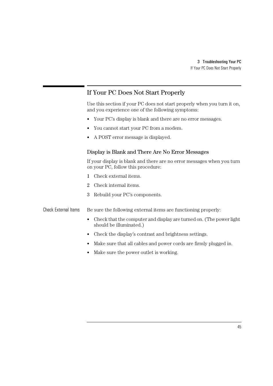 If your pc does not start properly | HP Vectra VL 5/xxx User Manual | Page 57 / 110