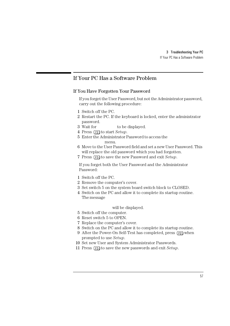 If your pc has a software problem | HP Vectra VL 5/xxx User Manual | Page 69 / 110