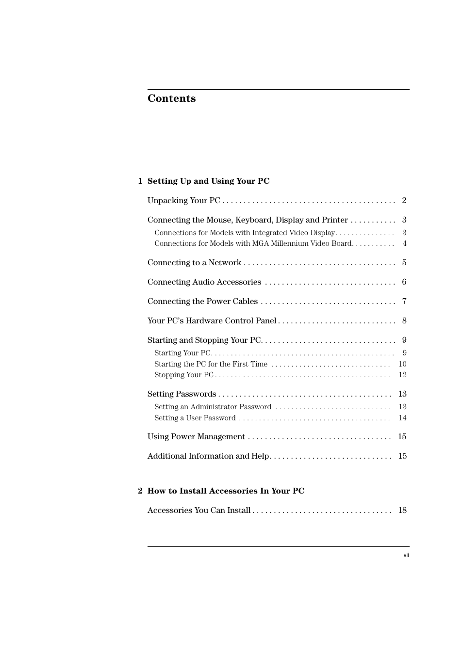 HP Vectra VL 5/xxx User Manual | Page 7 / 110