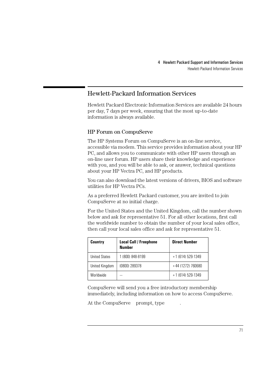 Hewlett-packard information services | HP Vectra VL 5/xxx User Manual | Page 83 / 110