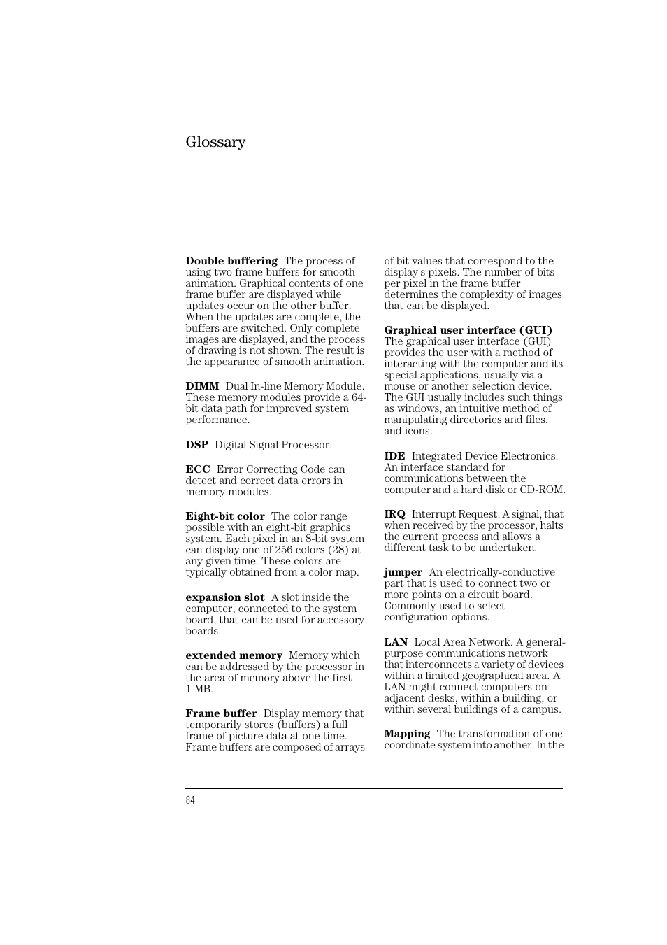Glossary | HP Vectra VL 5/xxx User Manual | Page 96 / 110