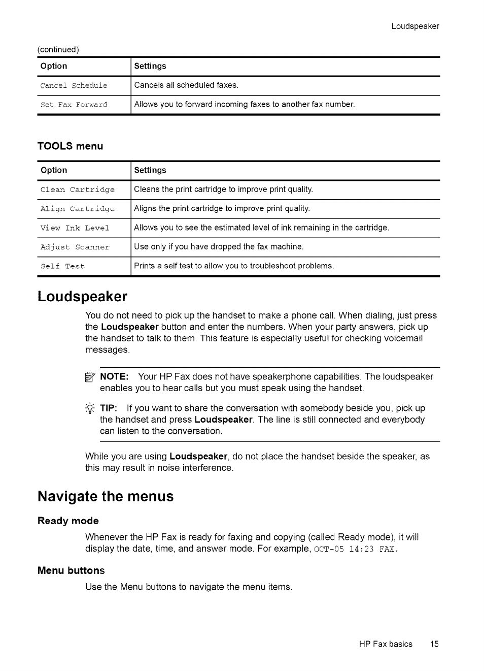 Advanced fax menu | HP 2140 User Manual | Page 18 / 70